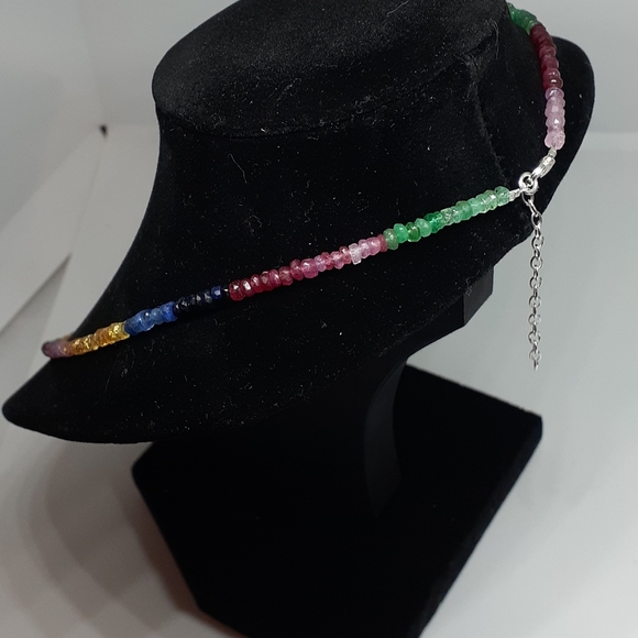 Sapphire necklace 925 sterling silver 52 carats - Picture 6 of 8